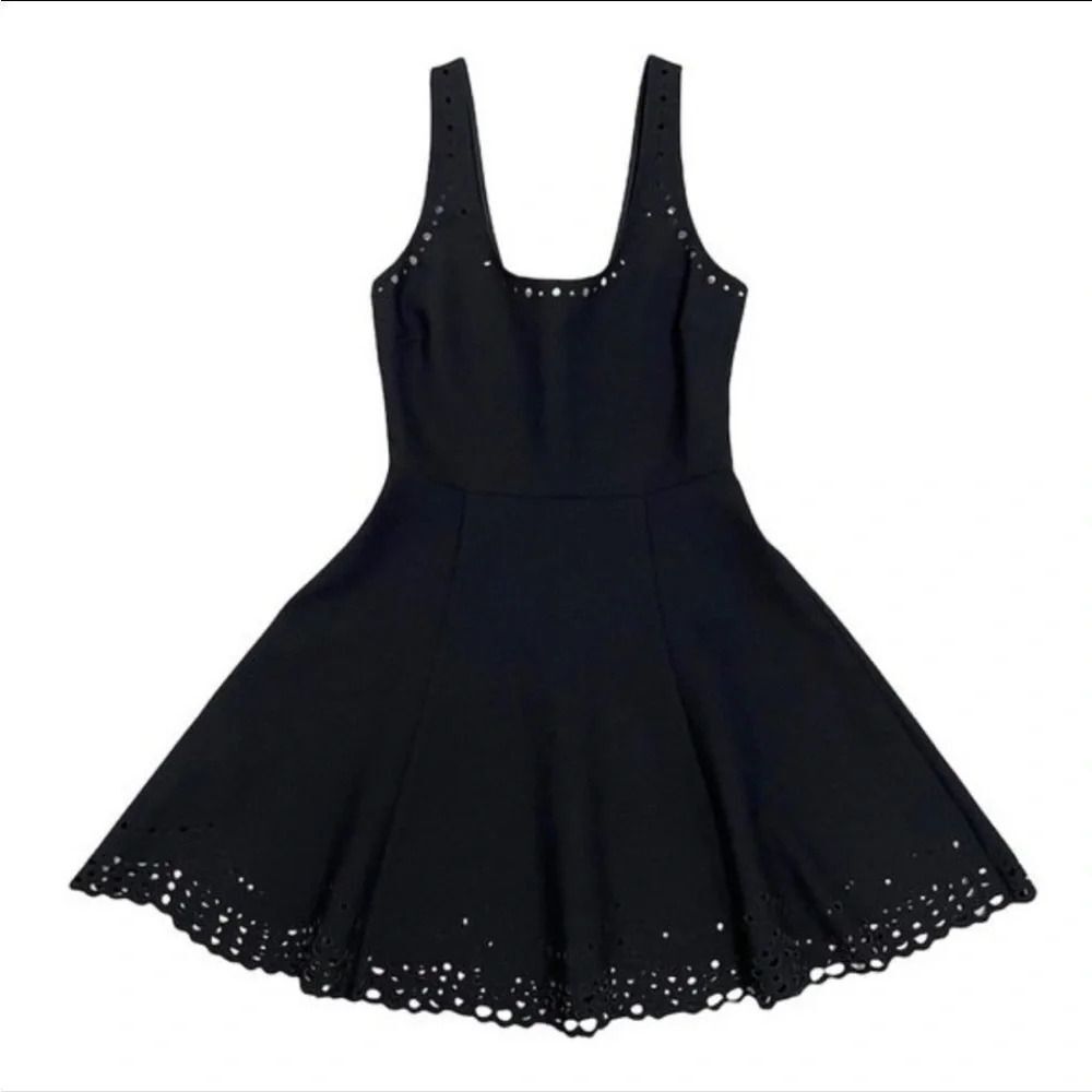 Elizabeth & James Kenton Dress Perforated Laser Cut A-Line Black Women’s size 2